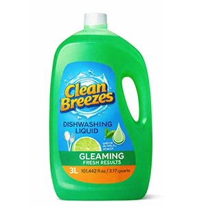 Clean Breezes Dishwashing Liquid - 3 Liters 101 fl oz 3.17 quarts